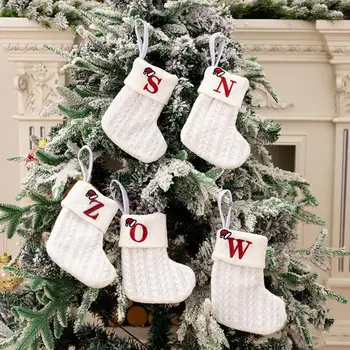 Празнична украса Зрелищни Коледни чорапи, празничен декор под формата на коледни елхи, подаръци с притежателите на регистрирани букви на Нова година Изображение