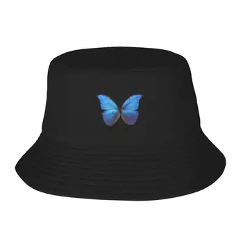 Новата плажна шапка-кофа със синя пеперуда, Новост В шапка, Дамски шапки, Мъжки Изображение