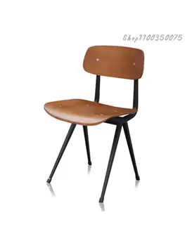 Обичай Скандинавски минималистичен работен стол от ковано Желязо, Семеен маса за Хранене, Стол, Ретро-работния стол, Таванско помещение, Стол за конференция, Индустриален стил Изображение