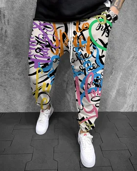Ежедневни панталони с 3D-принтом цветове на дъгата, Мъжки спортни дрехи, Джоггеры, Дълги Панталони, Мъжки Спортни панталони за улицата, Мъжки хип-хоп 2022, Нови панталони Изображение