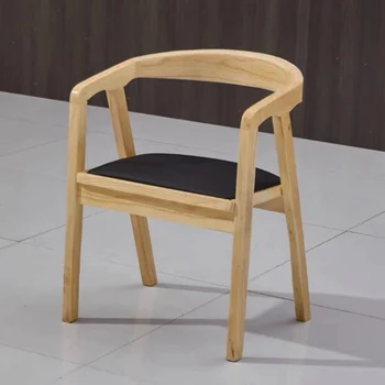Дизайнерски стол от дърво, Луксозно ергономичен стол за интериора, маса за Хранене, акцент, на Трона, спалня, Сила, Кухненски мебели DC029 Изображение