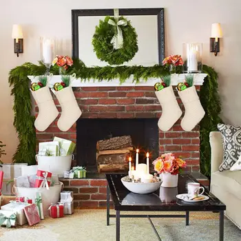 Коледни Чорапи с Окачване, Възли Коледни Чорапи, Трайни Просторни Празнични украси за елха, Коледни чорапи Изображение