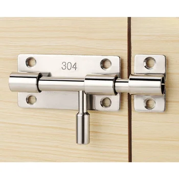 Система за заключване на вратите от неръждаема стомана 304, противоугонный врата болт, дървени обтегач за врати и прозорци, заключване, без пробиване на вратата на гардероба Изображение