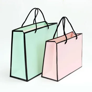 високо качество на хартиена торба за пазаруване в търговския център, магазин за дрехи, чанта за пазаруване, подаръчни торбички, опаковки за малкия бизнес, подарък чанта Изображение