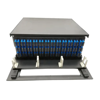 Пач-панел за монтаж на багажник ODF 4U с 144 сердечниками SC / UPC Duplex от стоманени влакна Изображение
