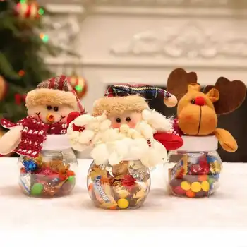 Навидад 2023 Коледна Банка за съхранение на шоколадови Бонбони Коледна Украса за дома Подарочное Бисквити Банка За съхранение на продукти на Nina Е Нова Година 2024 Изображение