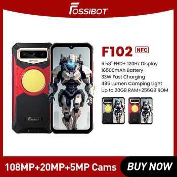 FOSSiBOT F102, Смартфон капацитет 16500 ма ,20 + GB 256 GB, Камера 108 М, Мобилен телефон, 6,58 FHD + 120 Hz, Хелио G99, Мобилен телефон Изображение