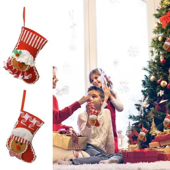 Kerstsokken Breien Sneeuwvlok Gingerbread Man Kerstversiering Voor Thuis 2023 Kerstboom Ornament Cadeau Навидад Натал 2024 Изображение