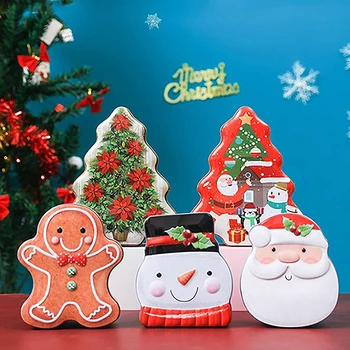 Коледни Натруфен кутии за бонбони Весела Коледна украса за дома Кутия за Коледни подаръци, Коледна украса Изображение