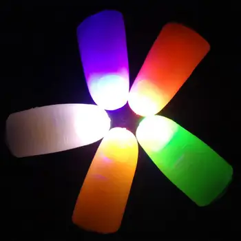 2 елемента Магическа Светлина За по-Големи Цветни Отпечатъци Вечерни Играчки За Палеца LED Thumb Light Забавен Светлина За Пръстите на Хелоуин Магически Светлини За Пръстите Изображение