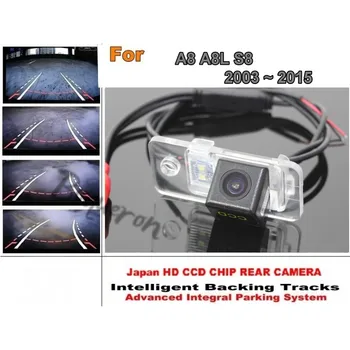 За Audi A8L, A8 S8 2003 ~ 2015 Интелектуална Автомобили Парковочная Помещение/Динамична Камера за задно виждане CCD Нощно Виждане Изображение