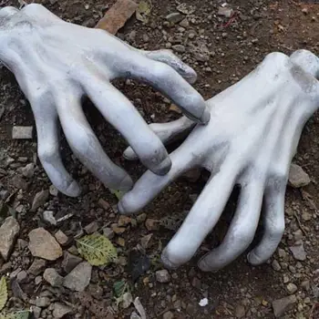 Дропшиппинг Украса за Хелоуин Реалистични Ръцете на Скелета в реален размер, Пластмасов Фалшива Човешка ръка, Кост, Зомбита, Парти, Ужасен, Страшен Подпори Изображение