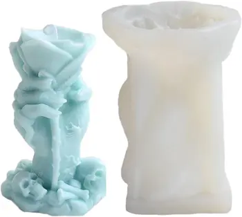 Силиконова форма за свещи | 3D форми за леене от смола - Силиконови форми за шоколад, сапун, ароматерапевтической свещи, гипсового за украшение, Изображение