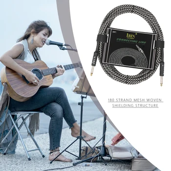 KRUSU 6 м Аудиопровод Кабел от чиста Мед, кабел за педали китарен ефект, 6,5 mm Щепсел за електрическа китара, Бас китара, Аксесоари за музикални инструменти Изображение