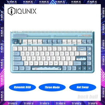 IQUNIX OG80 Ски Безжична Ръчна Клавиатура Трехрежимная Детска Клавиатура с гореща Замяна Динамично RGB Ергономия Подаръци За PC Геймърите Лаптопи Изображение