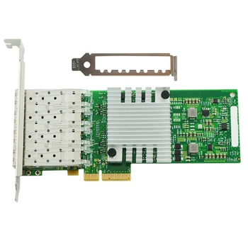 I350-4SFP PCI-Ex4 Гигабитная Четырехпортовая оптична сървър, Преносима мрежова карта с чип I350AM4 Мрежова карта с чип Изображение