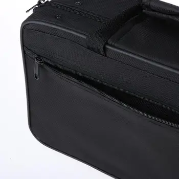 Калъф за кларинет Bb, Найлонова чанта за съхранение Кларнетов, Органайзер, Черно 350x200x110 мм Изображение