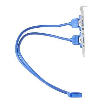 20-Пинов кабел-адаптер с двойна преграда USB3.0 USB 3.0, Разширителния скоба за гърба Изображение