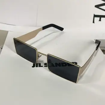 Стилен и Уникален дизайн в стила на Ins, Стилни и висококачествени защитни слънчеви очила от квадратна стомана за защита от ултравиолетови лъчи, на слънчеви очила от квадратна стомана Изображение