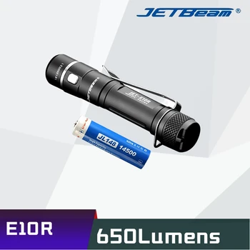 Акумулаторна батерия USB фенерче JETBeam E10R Висока яркост от 650 Лумена, 4 режима на осветление, осветление на батерията, Мини led фенерче Изображение