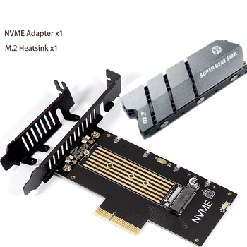 Адаптер M2 NVMe SSD NGFF за PCIE 4.0 X4 M Key PCI Express 3.0 M. 2 Конвертор NVME SSD M2 Странично с Алуминиев радиатор Изображение