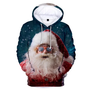 Весела Коледа, 3D блузи, мъжки/женски/2020, Горещо, мода, свитшот, Щастлив Коледната нощ, 3D пуловер с качулка, всекидневни топ Изображение