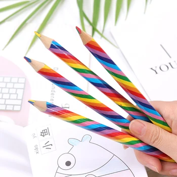Детски комплект на ярки моливи, учебни материали, 4 смесени цветове, професионалните моливи за графити, в пакет по 4 броя в партията Изображение