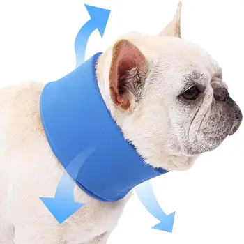 Годишният охлаждащ нашийник за кучета, защита от слънчев удар, нашийник с лед, Дишащ мрежест шал за кучета, Охлаждащи bandanas Изображение