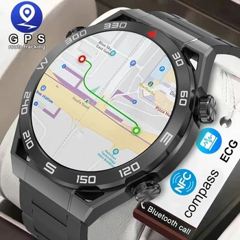 2023 Нов NFC Bluetooth Предизвикателство Smartwatch GPS Тракер ECG + ТОЧКИ Гривна Движение Фитнес За Huawei Watches Ultimate Smart Watch Мъжки Изображение