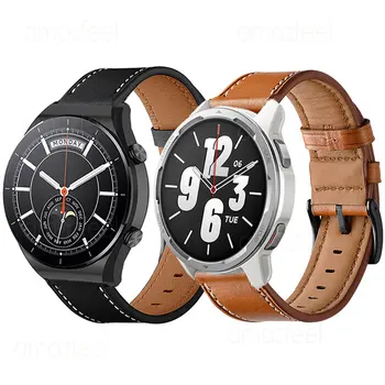 Кожена каишка за Xiaomi Watch S1 Active Watch S2 Аксесоари за smart-часовници, Гривни, За Mi Watch Color 2 Sport Взаимозаменяеми каишка Изображение