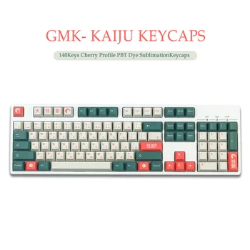 140 Клавиши GMK Kaiju Keycaps Череша профил на PBT сублимационен печат Механична Клавиатура Keycap За MX Switch с превключване 1.75 U 2U Изображение