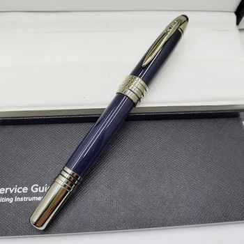 висококачествена тъмно синя химикалка писалка JFK MB Roller/Химикалка писалка/Писалка офис-канцеларски принадлежности класа лукс за запис на шариковыми дръжки Изображение