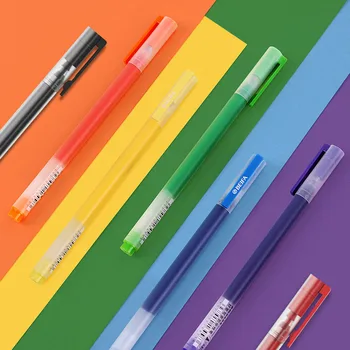 7 бр. цветове, бързосъхнеща Химикалка писалка 0,5 мм, цветни чернильная роликовая дръжка, Гел писалка за училище канцеларски материали Kawaii Изображение