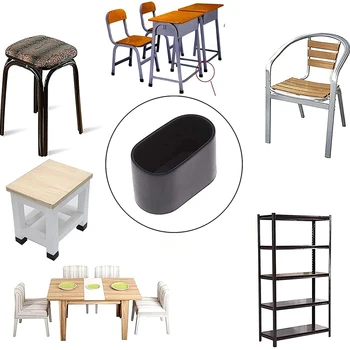 Овални Покривала За Крачета на стол, Краката на масата, 10 бр., PVC, гумени настилки за двор, мебели, стоки за дома Изображение