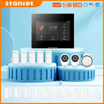 Система за домашно алармата Staniot Безжичен WiFi GSM Sasha Smart Комплекти сензори сух Поддръжка на приложения за Дистанционно управление Работи с Алекса Изображение