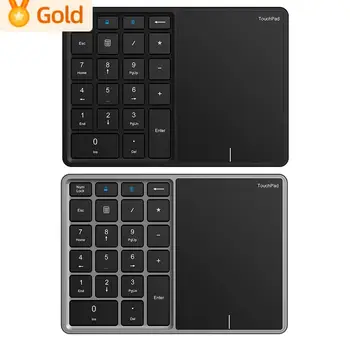 Безжична цифрова клавиатура 2.4 G съвместима Bluetooth, със сензорен панел, Мини цифрова клавиатура, Двухрежимная цифров панел за вашия десктоп на лаптопа Изображение