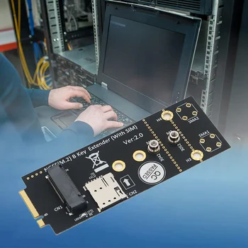 Адаптер M. 2 (NGFF) Key B със слот за СИМ-карта в модул 3G/4G/5G Поддържа NANO SIM картата и картата размер M. 2 Key B тип 3042/3052 Изображение