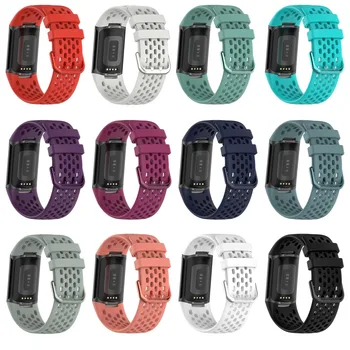 Мек Силиконов Взаимозаменяеми каишка, аксесоари, гривни, подходящи за Fitbit Charge, 5 Цветни сменяеми помощни аксесоари Изображение