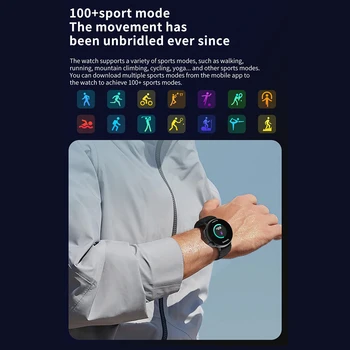 Умен часовник GT88 за проследяване на състоянието на здравето, водоустойчив крачкомер, монитор сън, 123 спортни режим, Bluetooth-съвместими обаждане за жени и мъже Изображение