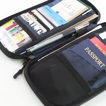 Чантата за пътуване в чужбина, корици за паспорти, чанта с няколко RFID-карти, мултифункционален мъжки и женски, паспорт, документ за самоличност и комплект за паспорт, анти-кражба четка Изображение