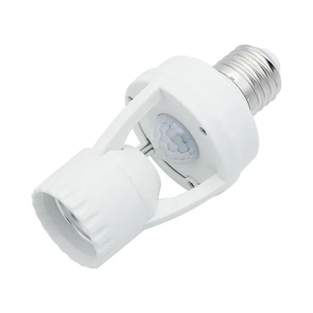 360 Градуса PIR Индукционный Сензор за Движение на Човек LED нощна светлина с Цокъл AC110V-220V Регулируемо Закъснение на Ключа Изображение