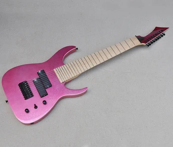 9 струни, лъскава розова електрическа китара с 24 измъчва, кленов лешояд, може да се коригира Изображение