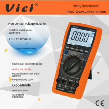 VICI VC99 3 6/7 Цифров мултицет с автоматичен обхват на постоянно напрежение, ток, съпротивление, Измерител на капацитет, Тестер, Амперметър, Волтметър Изображение