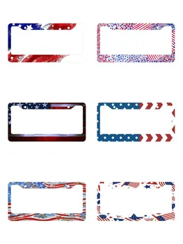 серия one slice Beautiful Flag Celebration Американската Спецификация на Регистрационен номер от сплав Адаптивни Frame регистрационен номер Изображение