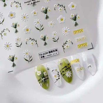 Самозалепващи японски стикери за нокти с цветя и рози, цветя, стикери за нокти, декорации за нокти, аксесоари за маникюр Изображение