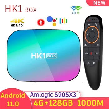 HK1 BOX Amlogic S905X3 Android 9,0 1000M Smart TV BOX 4 GB 64 GB 128 GB 2,4 G и 5 G Двойна Wifi TVBOX БТ 4K 8K мултимедиен плейър телеприставка Изображение
