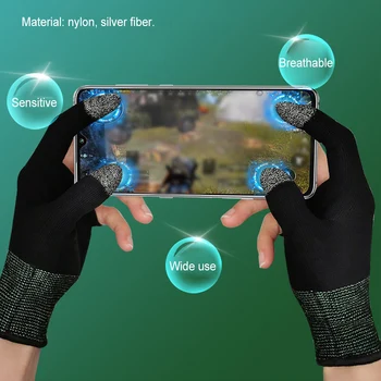 Комплект от 2 теми, слот ръкави, 15-пинов контролер, Ръкавица със сензорен екран, Дишаща Чувствителен калъф за мобилни игри, Защитни капаци за ръце Изображение