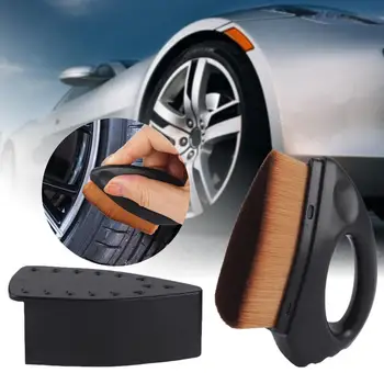 Четка за почистване на гуми с четина от микрофибър, удобна дръжка, четка за почистване на части от колата, гума монтаж Изображение
