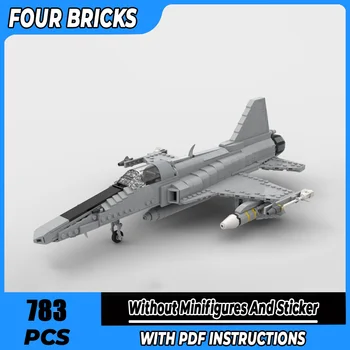 Военната серия Moc Строителни блокове Мащаб 1: 35 Модел F-20 Tigershark Технология Боец Тухли САМ Сглобяване на Играчки, Подаръци за деца Изображение