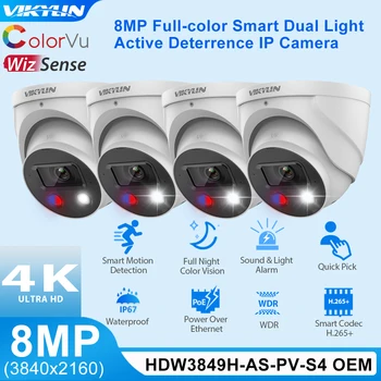 Vikylin 8MP 4K Външна IP камера за сигурност За Dahua HDW3849H-AS-PV-S4 WizSense Пълноцветен Двустранен Аудио система SD за откриване на човек в колата Изображение